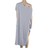 Summer Woman Stripe Irregular Dress Sexy  S - Mega Save Wholesale & Retail - 3