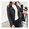 PU Faux Leather Biker Coat Woman Slim Fashionable    S - Mega Save Wholesale & Retail - 1