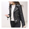 PU Faux Leather Biker Coat Woman Slim Fashionable    S - Mega Save Wholesale & Retail - 3