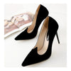 Suede Night Club Pointed Thin High Heel Shoes Low-cut   black - Mega Save Wholesale & Retail - 2