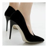 Suede Night Club Pointed Thin High Heel Shoes Low-cut   black - Mega Save Wholesale & Retail - 3