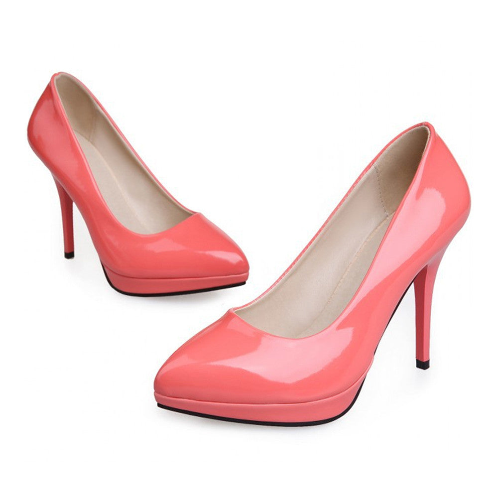 Women Work Shoes Pointed Thin High Heel Night Club  watermelon red