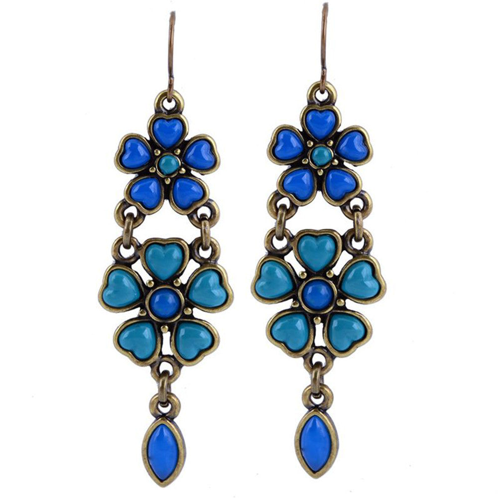 New fashion exquisite earrings wholesale European and American big long section of the teardrop-shaped earrings resin factory outlets   BLUE - Mega Save Wholesale & Retail - 1