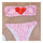 Bikini Set Sexy Checks Splicing Heart Shape Beach Swimwear Swimsuit   pink  S - Mega Save Wholesale & Retail