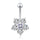 Fashionable Flower Navel Ring   platinum plated white zircon - Mega Save Wholesale & Retail - 1