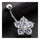 Fashionable Flower Navel Ring   platinum plated white zircon - Mega Save Wholesale & Retail - 2