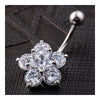Fashionable Flower Navel Ring   platinum plated white zircon - Mega Save Wholesale & Retail - 3