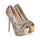 Rhinestone Thin High Heel Peep-toe Thick Sole Platform Paillette Women Thin Shoes  beige - Mega Save Wholesale & Retail - 1