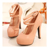 Buckle Sexy Night Club Women Thin Shoes PU Fashionable  apricot - Mega Save Wholesale & Retail - 2