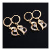 Love Heart Zircon Earrings    gold plated white zircon - Mega Save Wholesale & Retail - 3