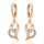 Love Heart Zircon Earrings    gold plated white zircon - Mega Save Wholesale & Retail - 1