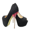 Sexy Peep-toe Super High Thin Heel Wedding Shoes   black  35 - Mega Save Wholesale & Retail