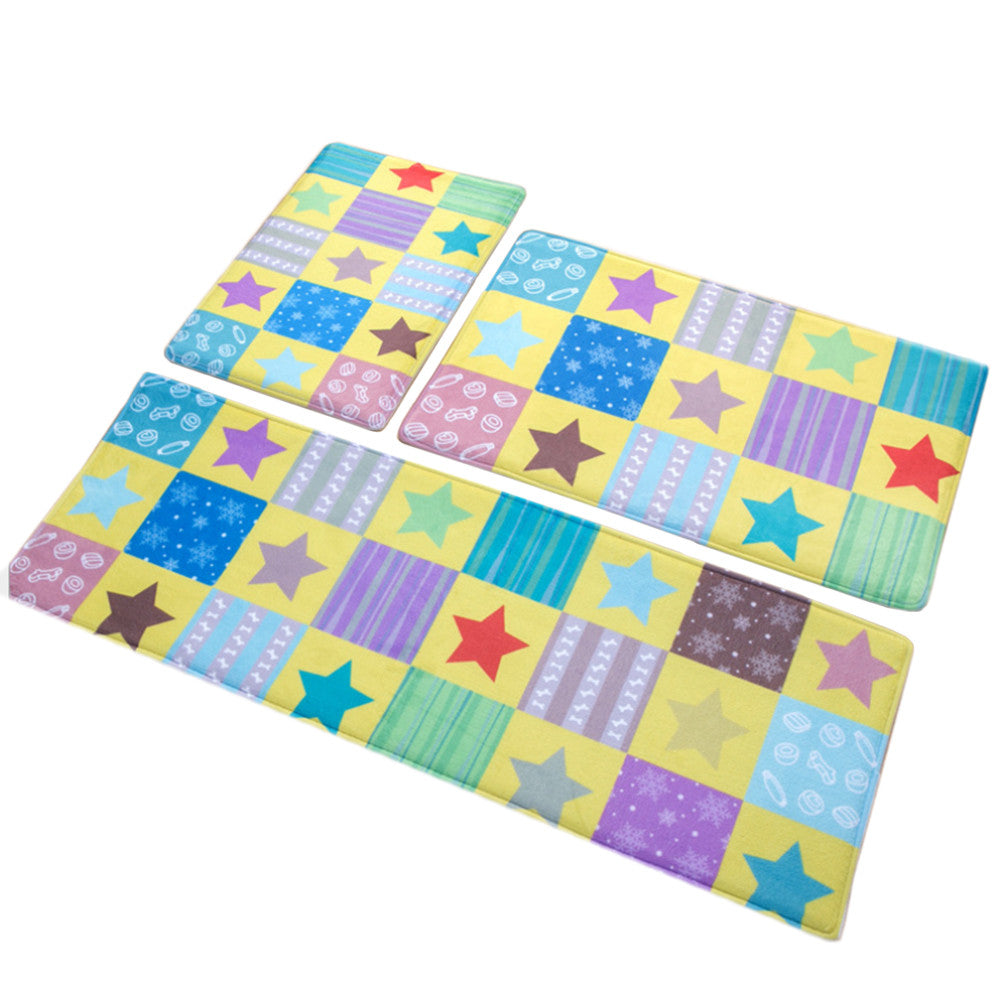 Stars Ground Foot Non-slip Mat Carpet   yellow  40*60cm - Mega Save Wholesale & Retail