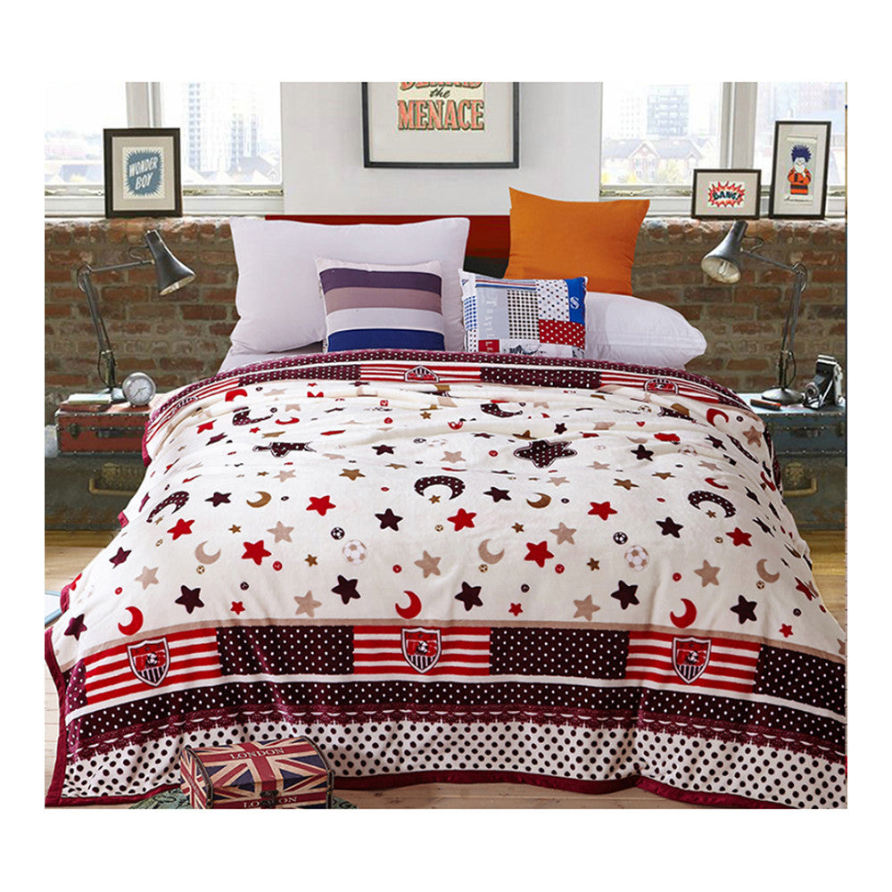 Star Moon Mythology Thick Mink Cashmere Flannel Blanket Throw Gift Child Single Queen    180x200cm - Mega Save Wholesale & Retail - 1