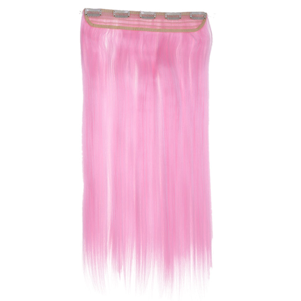 Wholesale color wig hair extension piece a five-card straight hair gradient hair piece long straight hair piece hair extension   NEW LIGHT PINK - Mega Save Wholesale & Retail - 1