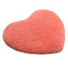 Solid Color Thick Fluff Heart Door Ground Foot Mat Carpet   watermelon red  40*50cm - Mega Save Wholesale & Retail