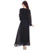 Embroidery Long Sleeve Muslim Long Dress  black - Mega Save Wholesale & Retail - 3