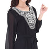 Embroidery Long Sleeve Muslim Long Dress  black - Mega Save Wholesale & Retail - 4