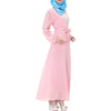 Embroidery Long Sleeve Muslim Long Dress  pink - Mega Save Wholesale & Retail - 2