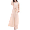 Embroidery Long Sleeve Muslim Long Dress  skin color - Mega Save Wholesale & Retail - 1