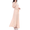 Embroidery Long Sleeve Muslim Long Dress  skin color - Mega Save Wholesale & Retail - 2