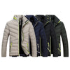 Short Man Down Coat Stand Collar Slim   dark blue   M - Mega Save Wholesale & Retail - 4
