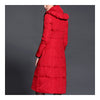 Slim Middle Long Thick Hoodied Down Coat   red  S - Mega Save Wholesale & Retail - 4