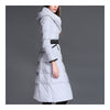 Slim Middle Long Thick Hoodied Down Coat   grey   S - Mega Save Wholesale & Retail - 3