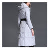 Slim Middle Long Thick Hoodied Down Coat   grey   S - Mega Save Wholesale & Retail - 4