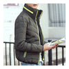 Short Man Down Coat Stand Collar Slim   army green  M - Mega Save Wholesale & Retail - 2
