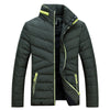 Short Man Down Coat Stand Collar Slim   army green  M - Mega Save Wholesale & Retail - 1