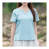 Splicing Slim Stand Collar Short Sleeve T-shirt   light blue   M - Mega Save Wholesale & Retail - 1