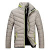 Short Man Down Coat Stand Collar Slim   beige   M - Mega Save Wholesale & Retail - 1