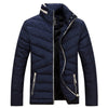 Short Man Down Coat Stand Collar Slim   dark blue   M - Mega Save Wholesale & Retail - 1