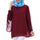 Chiffon Muslim Top Wear Fake 2pcs Suit Slit Shirt   wine red - Mega Save Wholesale & Retail - 2