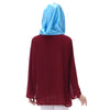 Chiffon Muslim Top Wear Fake 2pcs Suit Slit Shirt   wine red - Mega Save Wholesale & Retail - 3