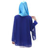 Chiffon Muslim Top Wear Fake 2pcs Suit Slit Shirt   sapphire blue - Mega Save Wholesale & Retail - 3