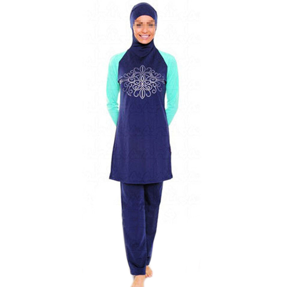 Muslim Swimwear Burqini Bathing Suit Woman   blue   S - Mega Save Wholesale & Retail - 1