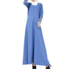 Middle East Muslim Garments Dress   blue   M
