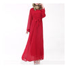 Malaysian Muslim Women Garments Dress Solid Color   wine red - Mega Save Wholesale & Retail - 1