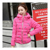 Winter Slim Embroidered Hooded Woman Down Coat   rose    M - Mega Save Wholesale & Retail - 1