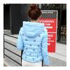 Winter Slim Embroidered Hooded Woman Down Coat   water blue   M - Mega Save Wholesale & Retail - 3