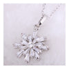 Snowflake Gold Platinum Galvanized Short Sweater Chain Clavicle Necklace   platinum plated white zircon - Mega Save Wholesale & Retail - 2