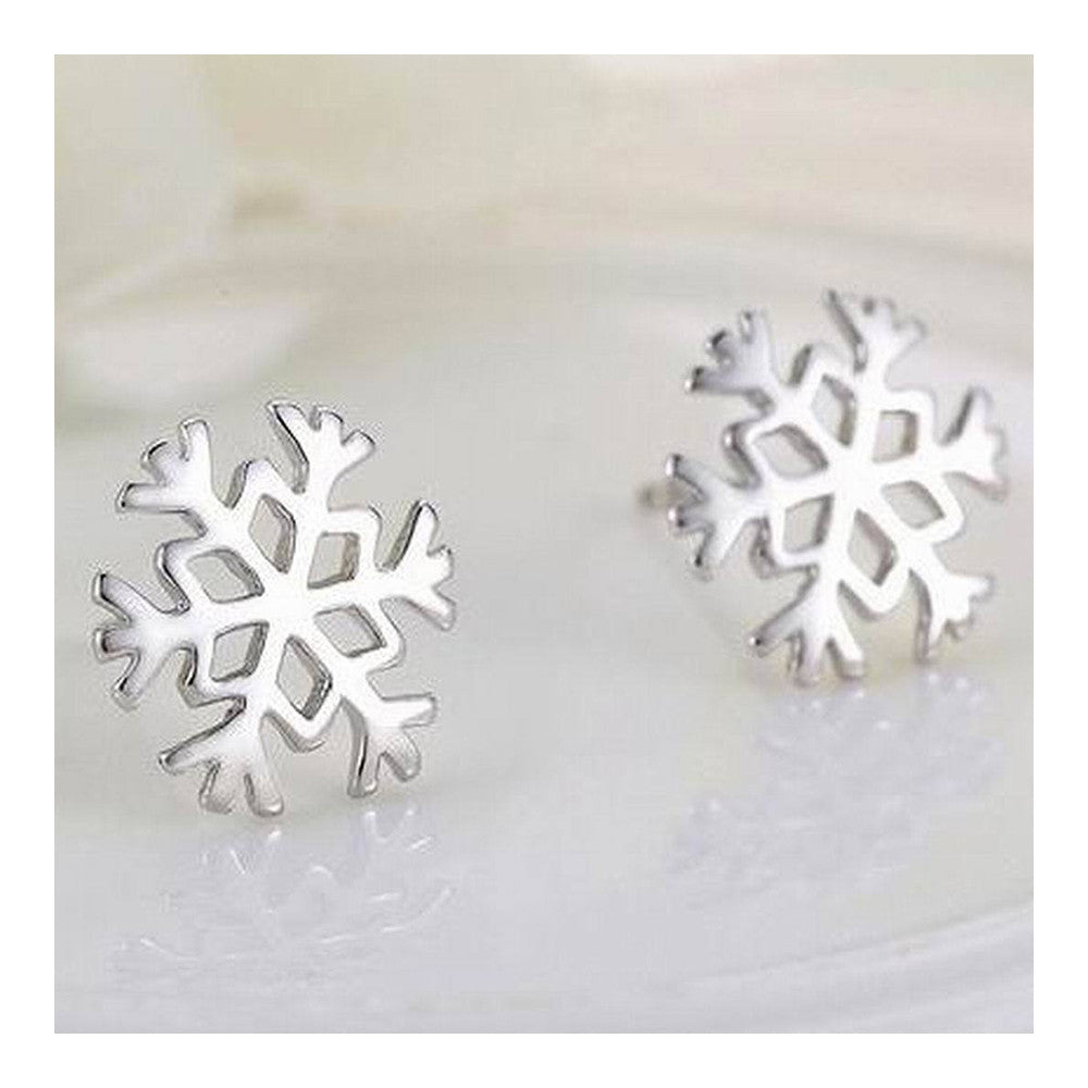 925 Pure Silver Snowflake Ear Studs - Mega Save Wholesale & Retail - 1
