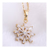 Snowflake Gold Platinum Galvanized Short Sweater Chain Clavicle Necklace   gold plated white zircon - Mega Save Wholesale & Retail - 1
