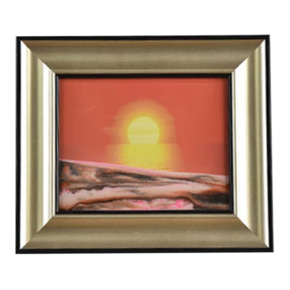 3D Artisitc Moving Sand Glass Art Picture Frame Wall Hanging   red sun rises from the east - Mega Save Wholesale & Retail