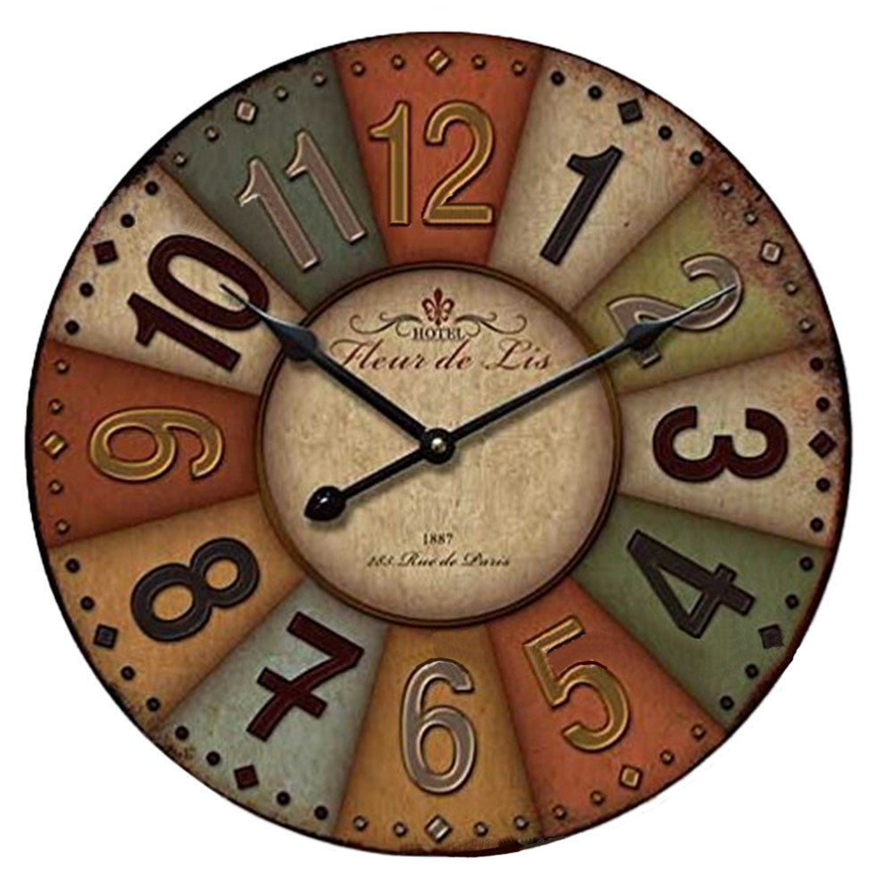 Hang Wall Clock Wooden Sildent Quartz  Y - Mega Save Wholesale & Retail