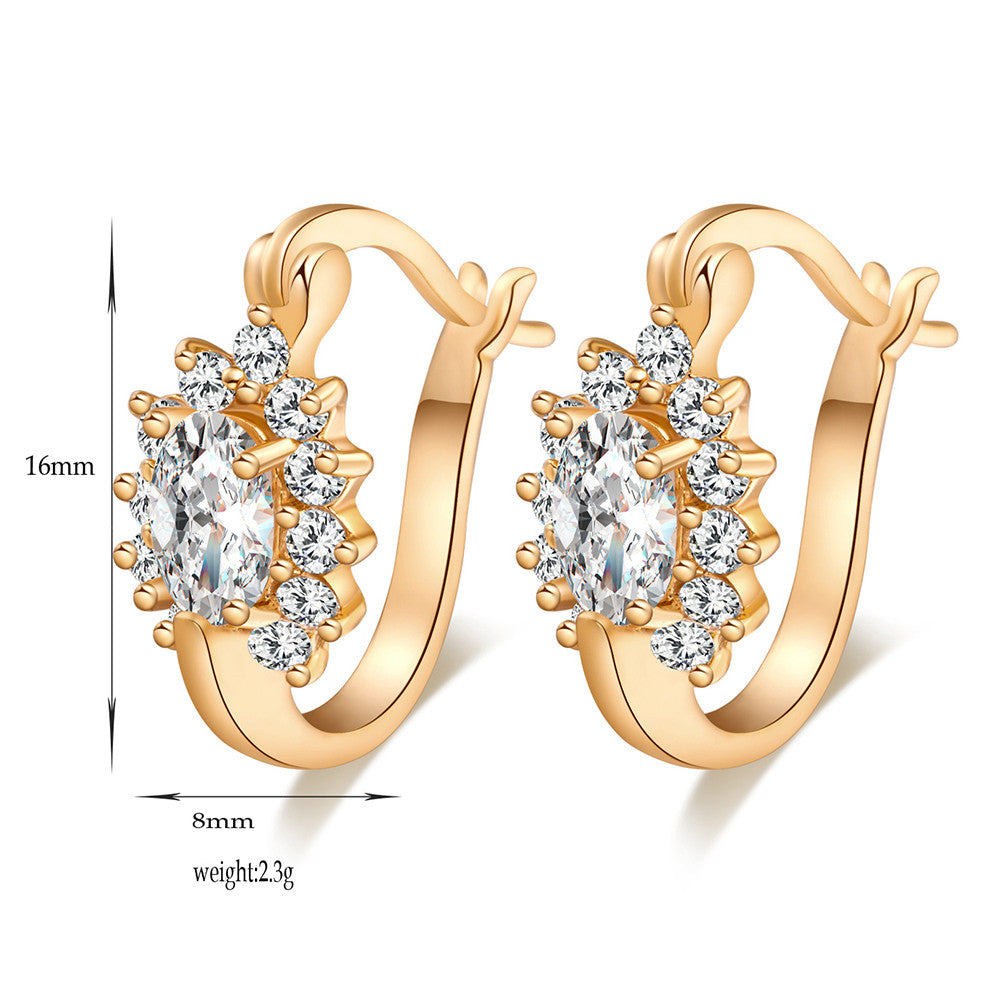 Ear Studs Sunflower Dazzling Zircon   black - Mega Save Wholesale & Retail - 4