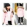 Winter Middle Long Down Coat 100% Fur Collar Girl   pink   120cm - Mega Save Wholesale & Retail - 3