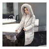 Real Fox Fur Collar Middle Long Down Coat Woman  grey    S - Mega Save Wholesale & Retail - 2